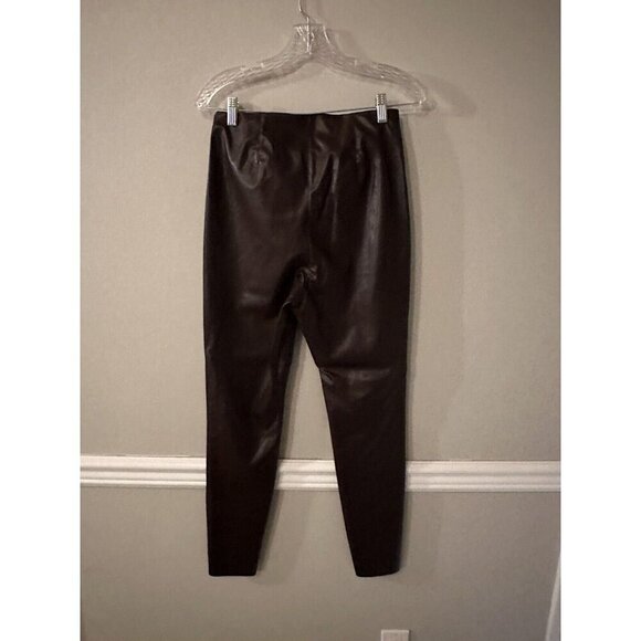 H&M Faux Leather Skinny Pants Lined Womens Size 8 Black 100% STRETCH Polyester - Picture 4 of 5